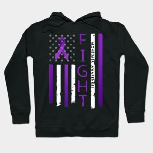 Alzheimer Awareness Ribbon American Flag Hoodie